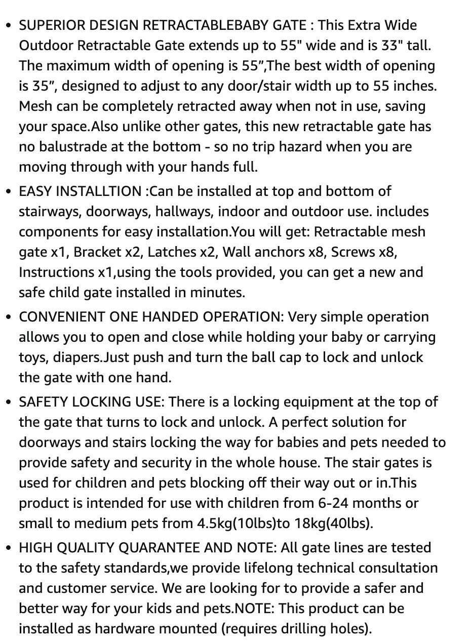 Extra Wide Retractable Baby Gate - photo 3