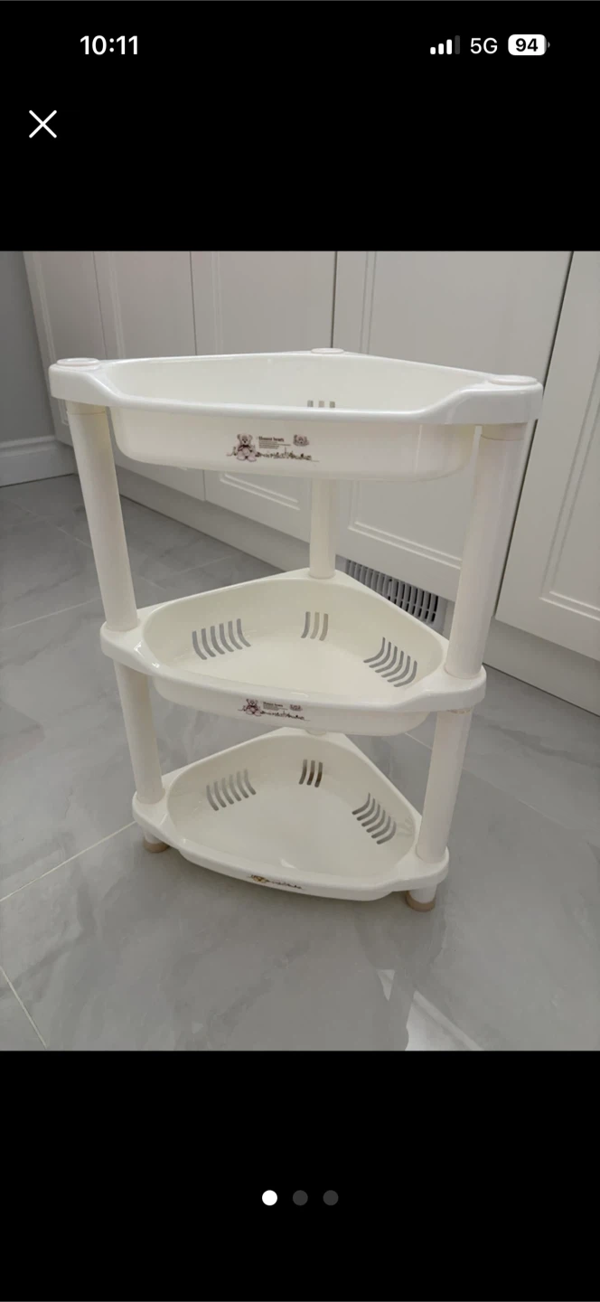 White 3-Tier Corner Shelf Unit