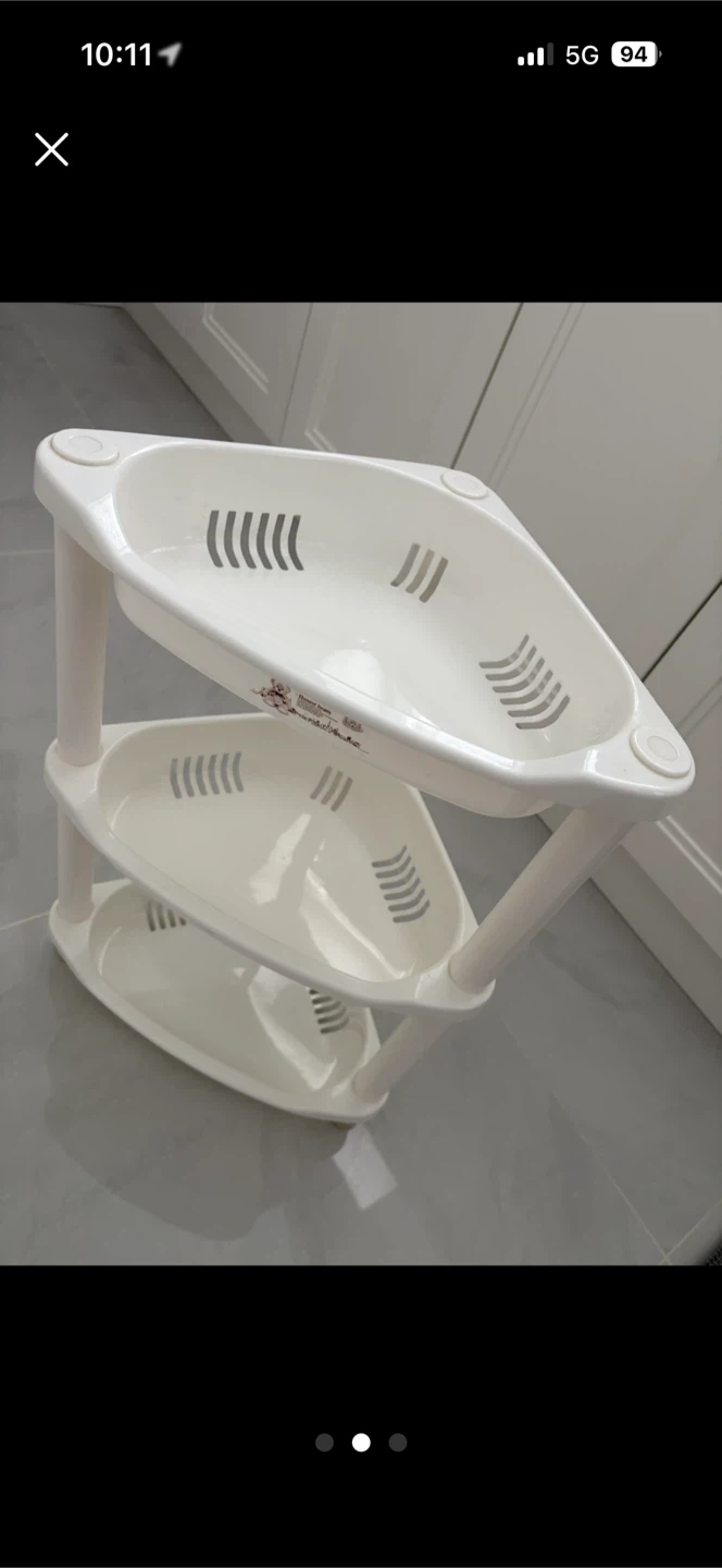 White 3-Tier Corner Shelf Unit - photo 3