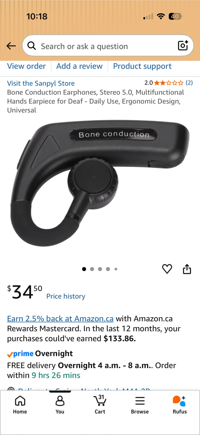 Black Bone Conduction Earbud - photo 4