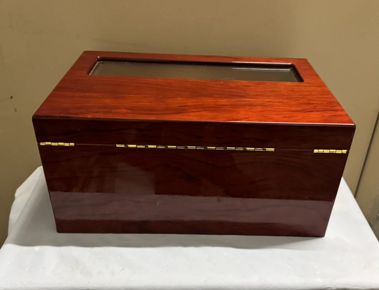 The Valencia Glass Top Cigar Humidor Capacity 120 Color Cherry - photo 5