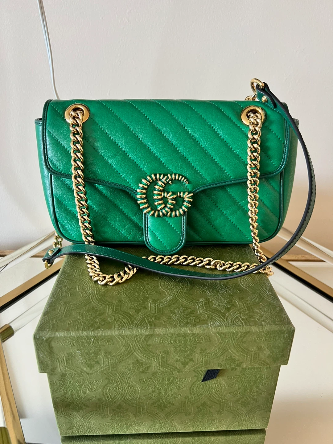 Green Gucci Marmont Matelassé Shoulder Bag - photo 5