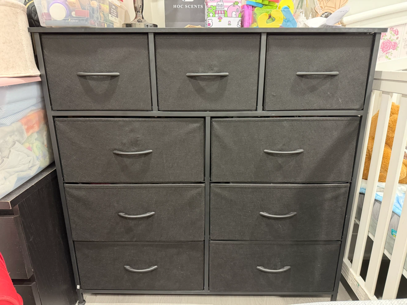 Black Fabric Drawer Dresser