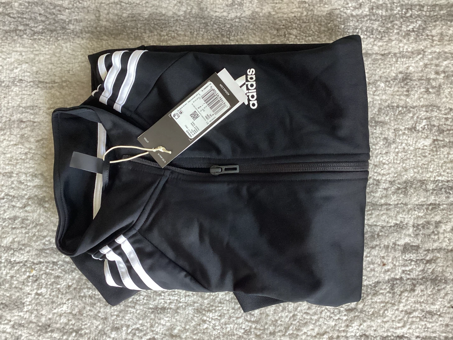 Adidas Track Jacket - Black with White Stripes - photo 2