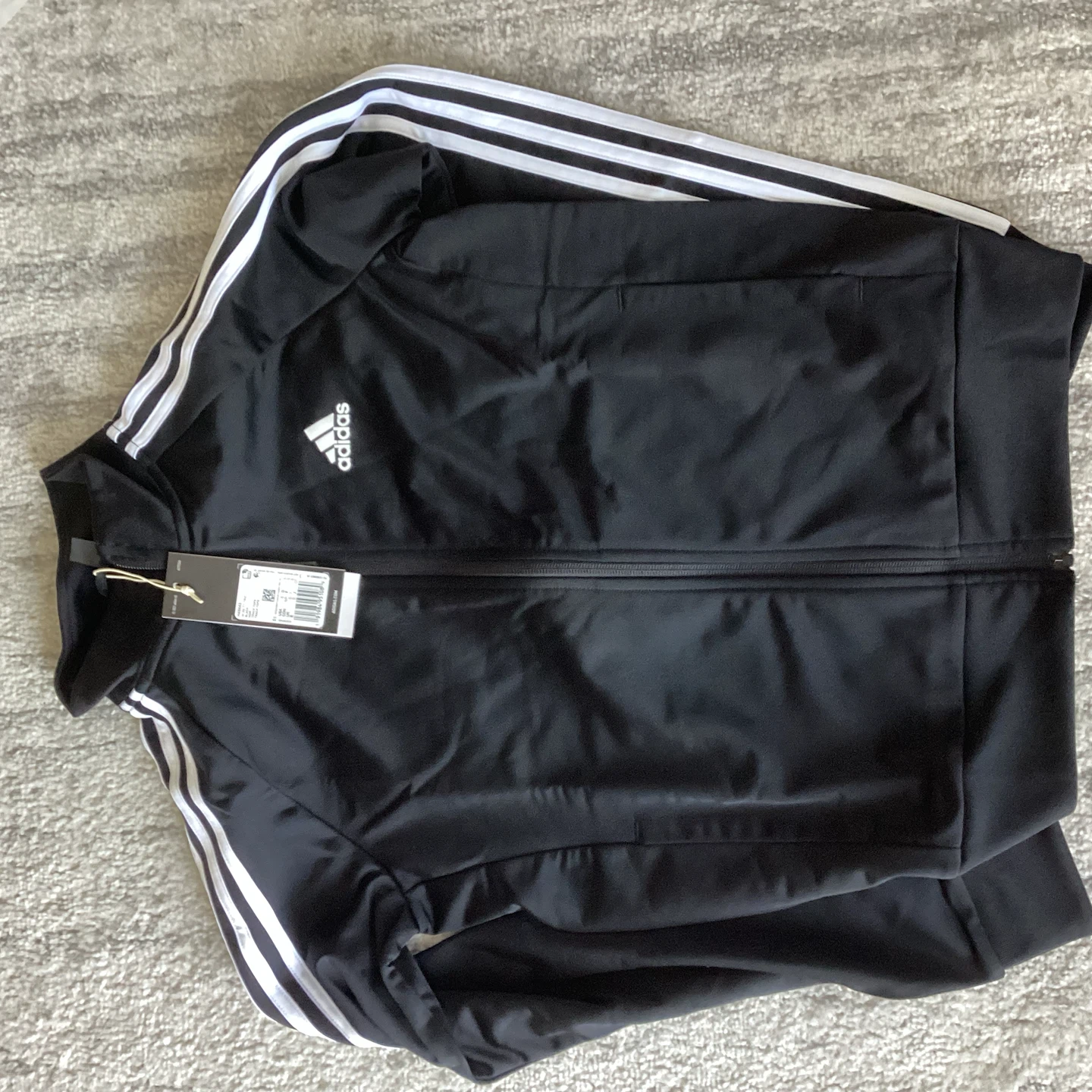 Adidas Track Jacket - Black with White Stripes - photo 3