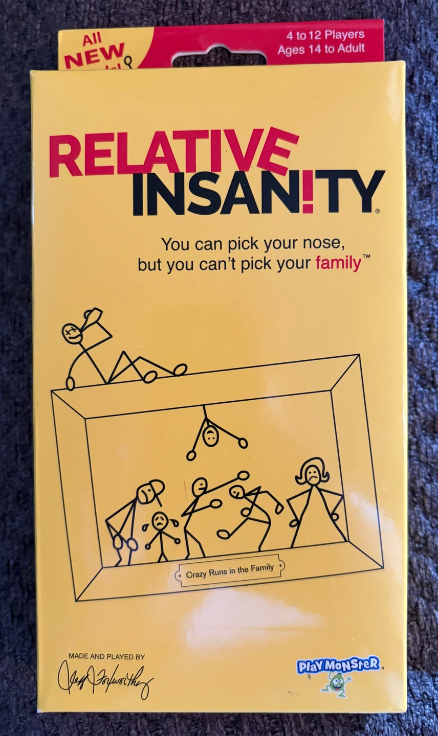 Relative Insanity Card Game – Brand New, Opened but Never Played