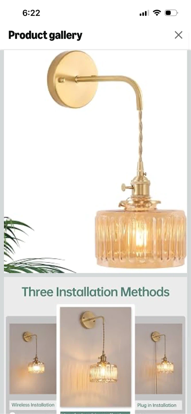 New-2 pack Amber Glass Pendant Light Fixture - photo 2
