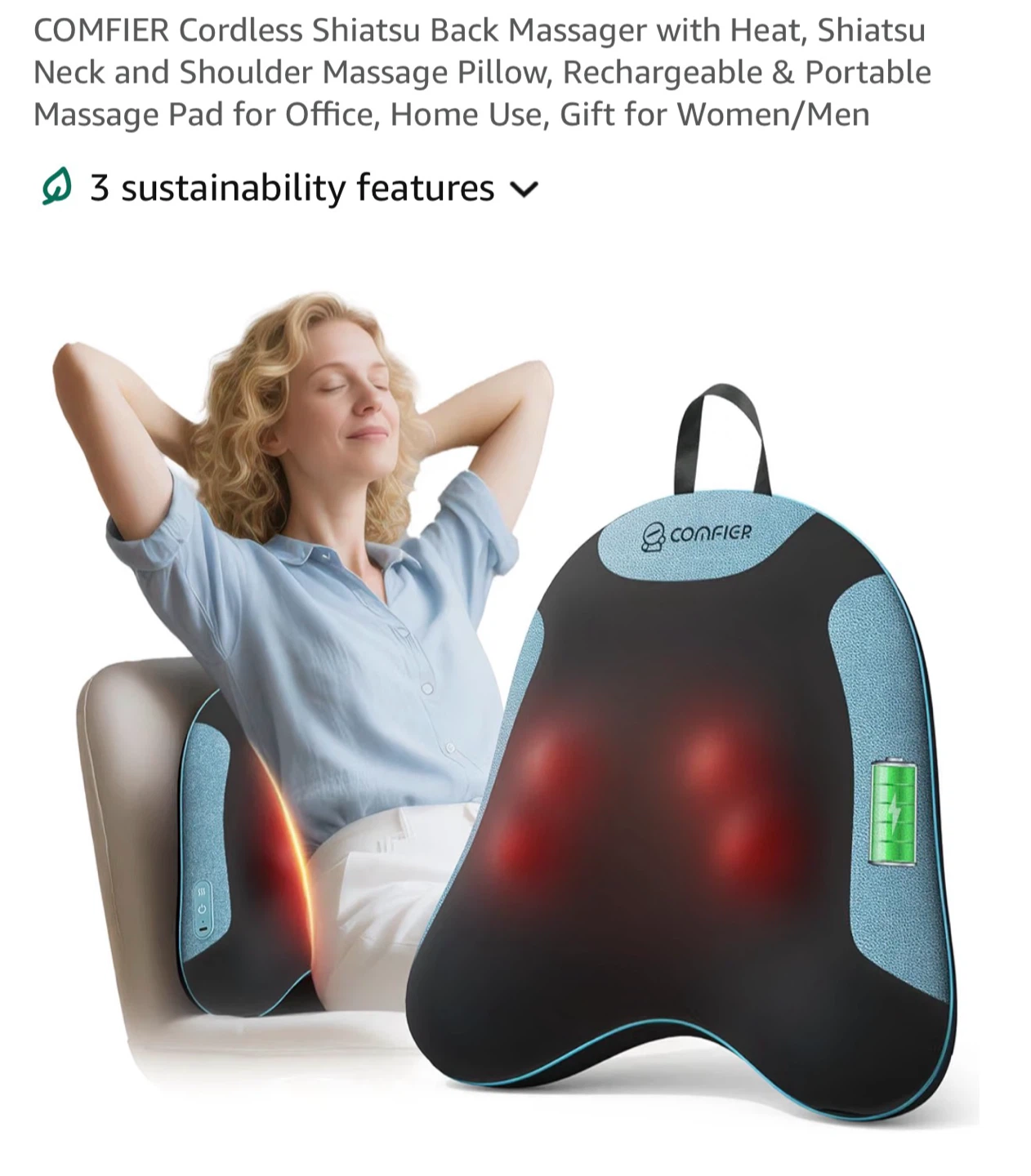 Comfier 3D Deep Kneading Shiatsu Massager CSM