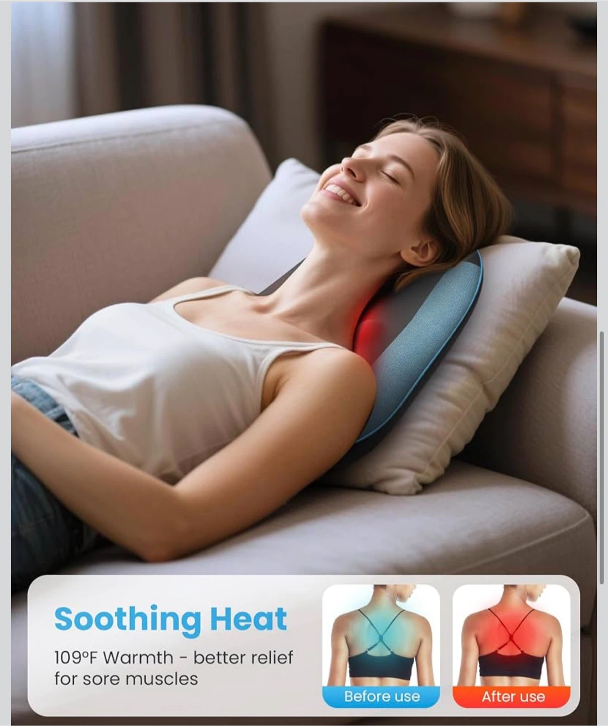 Comfier 3D Deep Kneading Shiatsu Massager CSM - photo 5