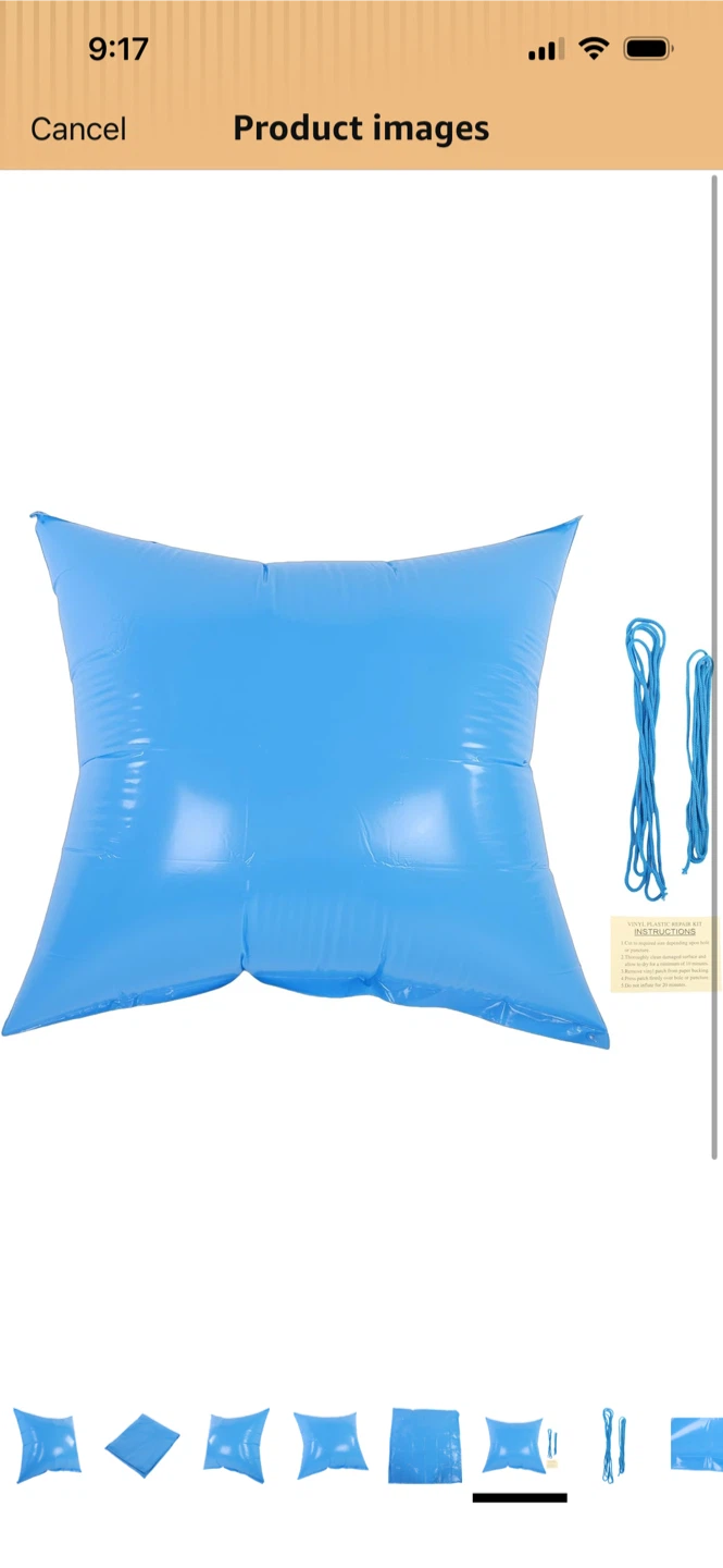 New-Blue Inflatable Square Pool Cushion Pillow