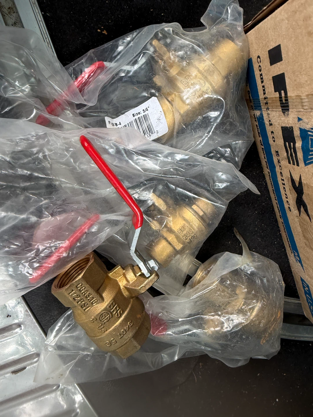 Assorted Black Iron Pipe Fittings & Brass Ball Valves - photo 2