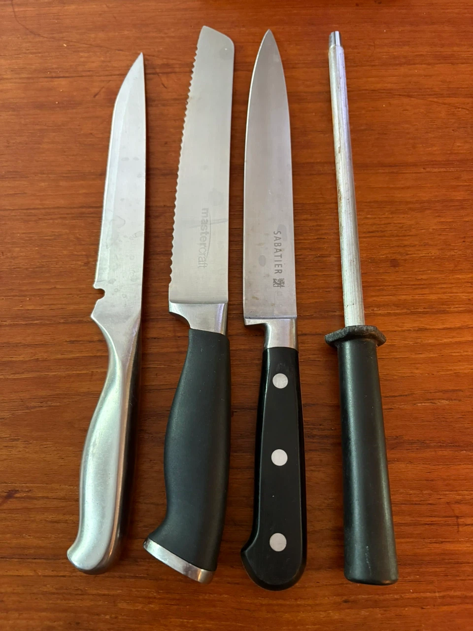 Mastercraft and Sabatier Kitchen Knives with Sharpener