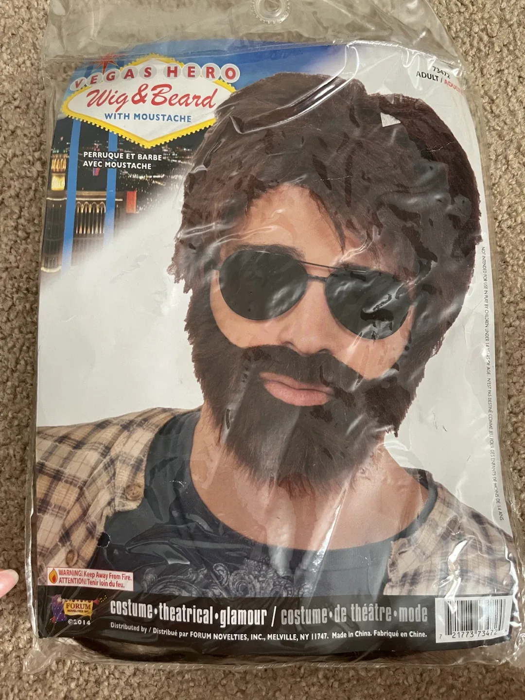 Vegas Hero Wig & Beard Costume Set