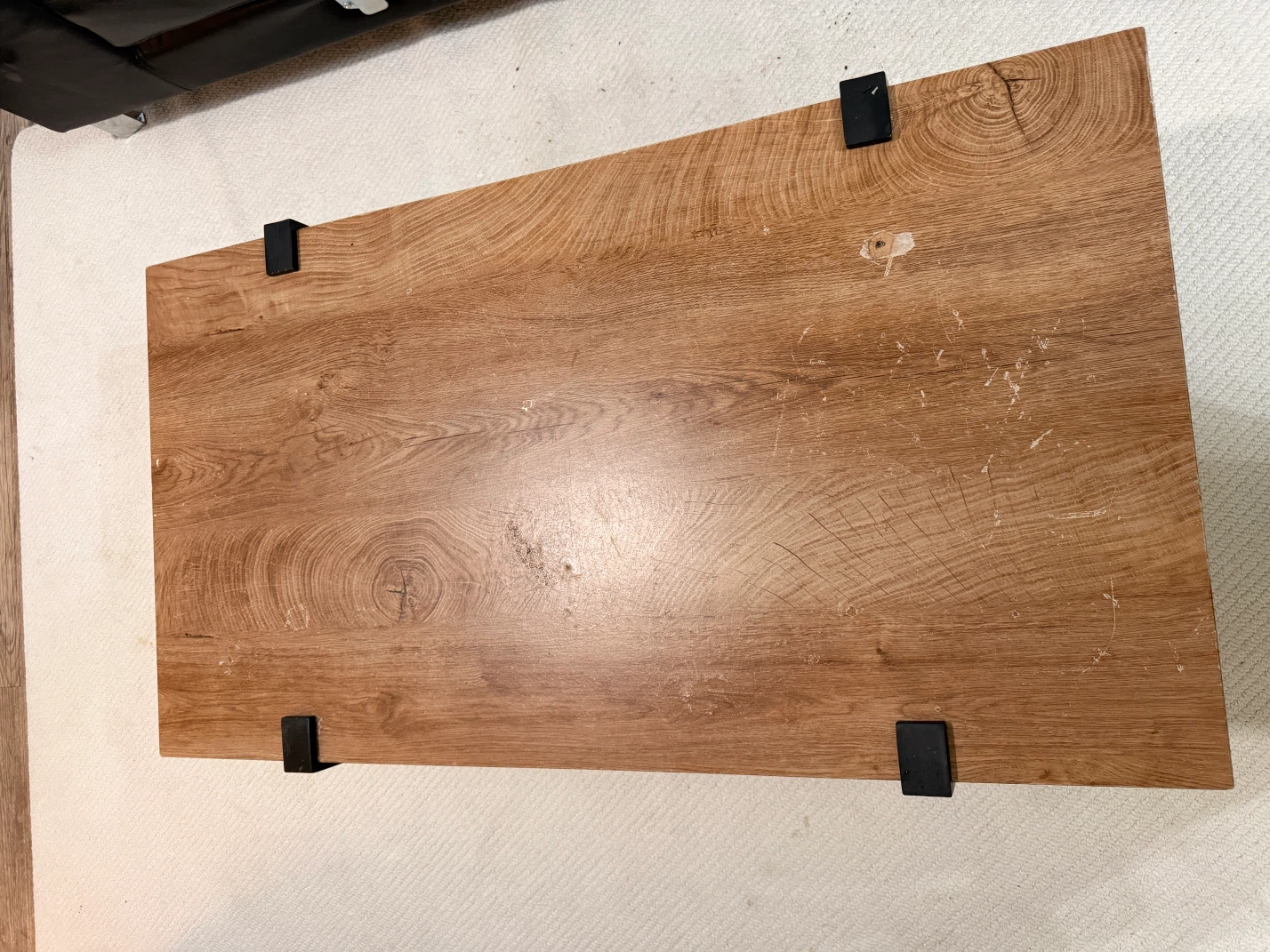 Wooden Coffee Table with Black Metal Legs - photo 2