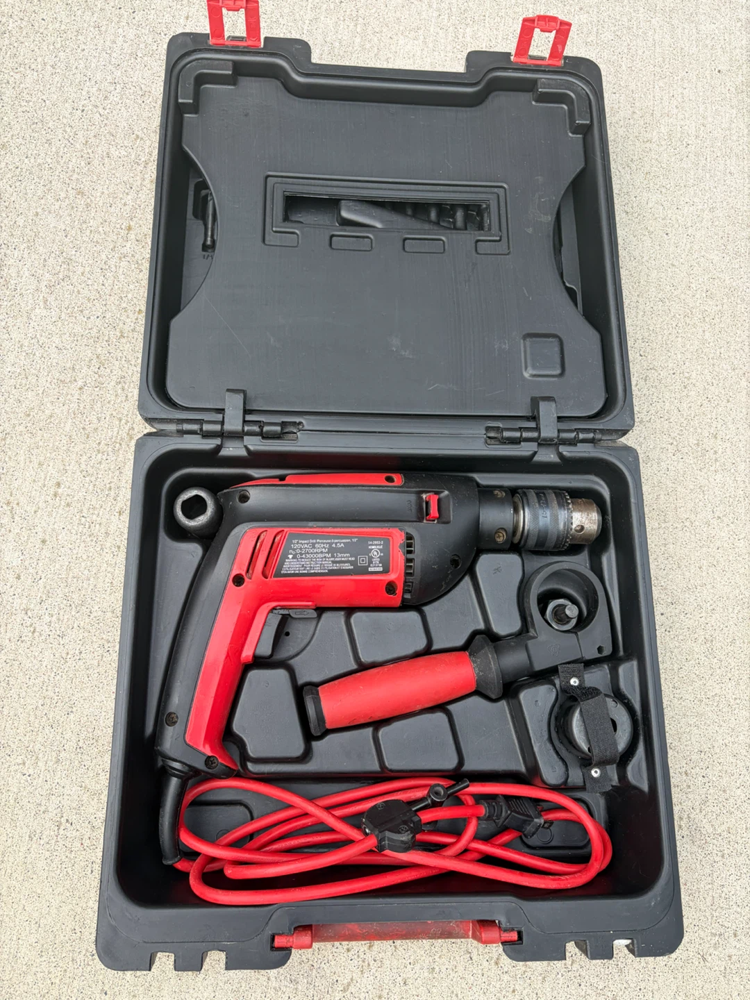 Black & Decker 10 Amp Hammer Drill with Case and Bits - photo 4