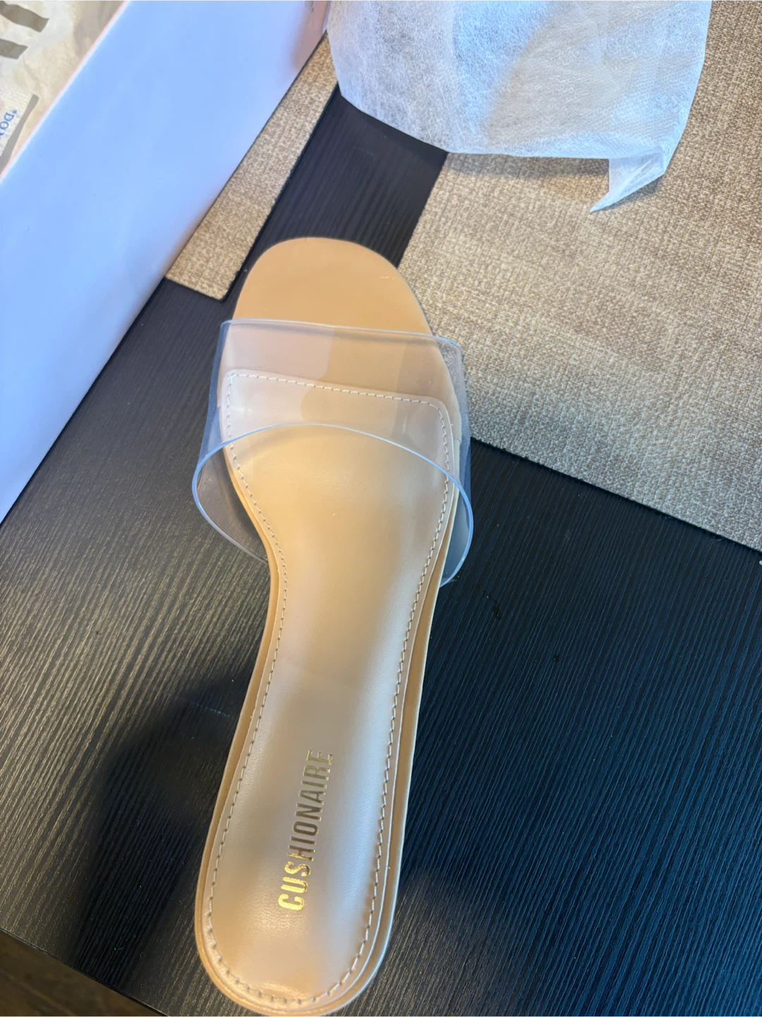 Cushionaire Doral Clear Heeled Mules Size 7.5
