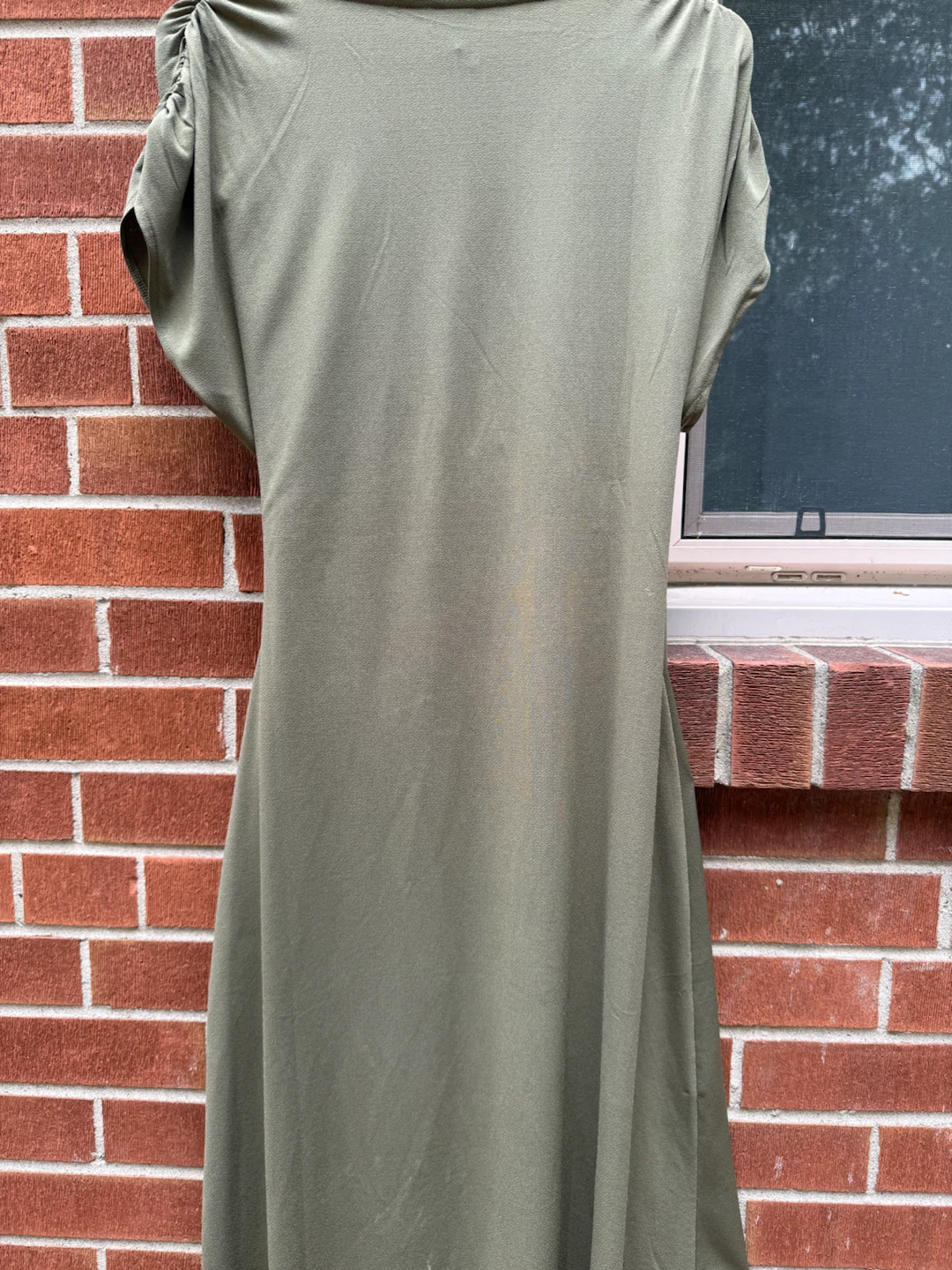 Classy olive green dress - photo 3