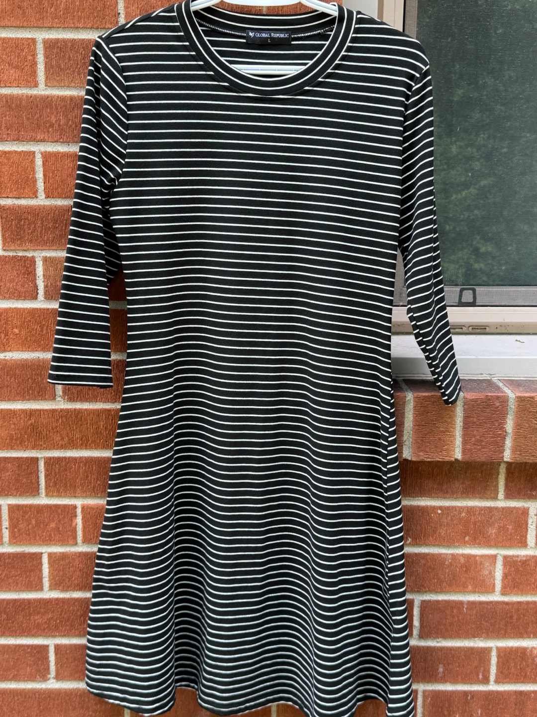 Stripped black and white casual dress - photo 2