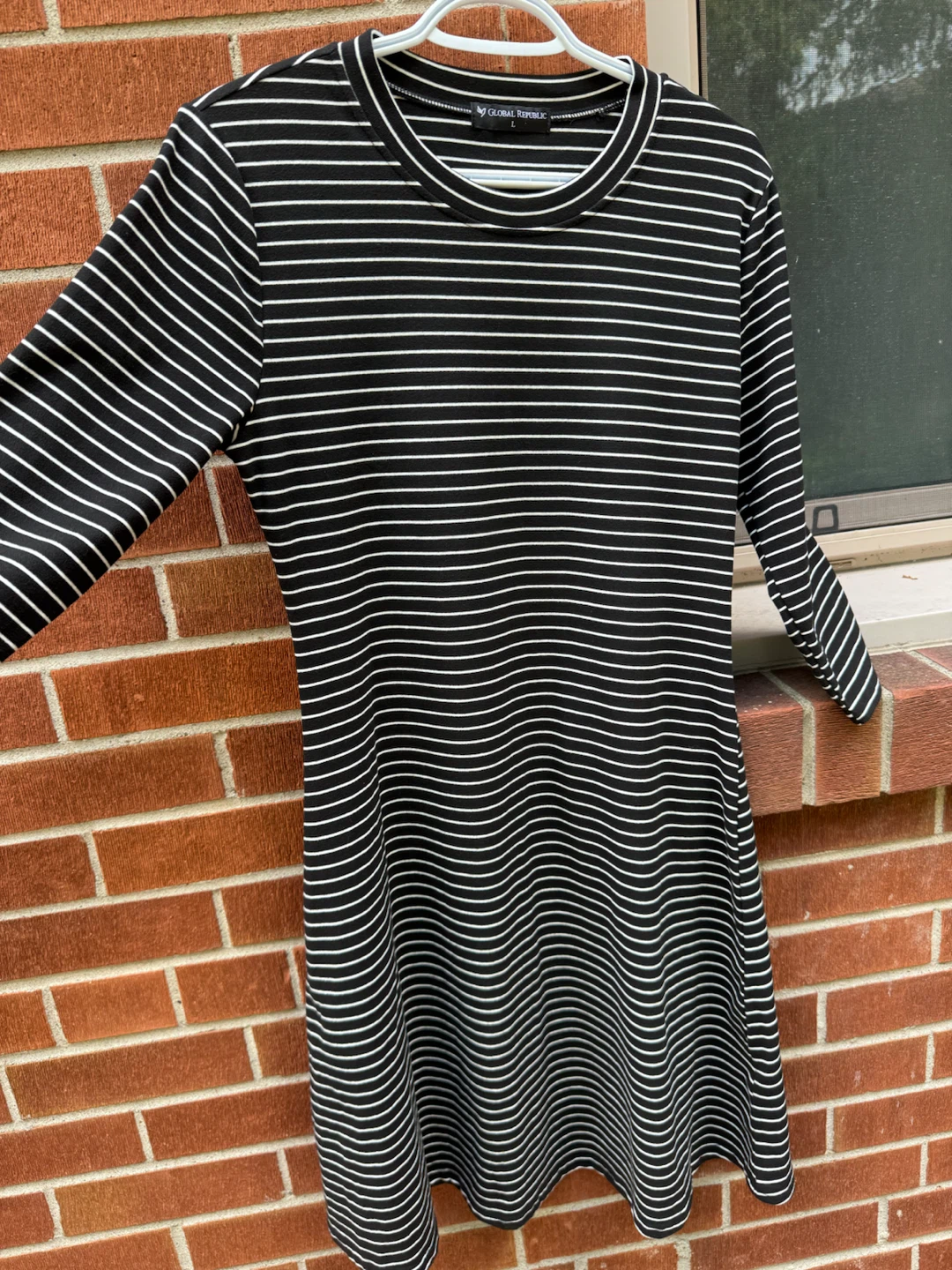 Stripped black and white casual dress - photo 3