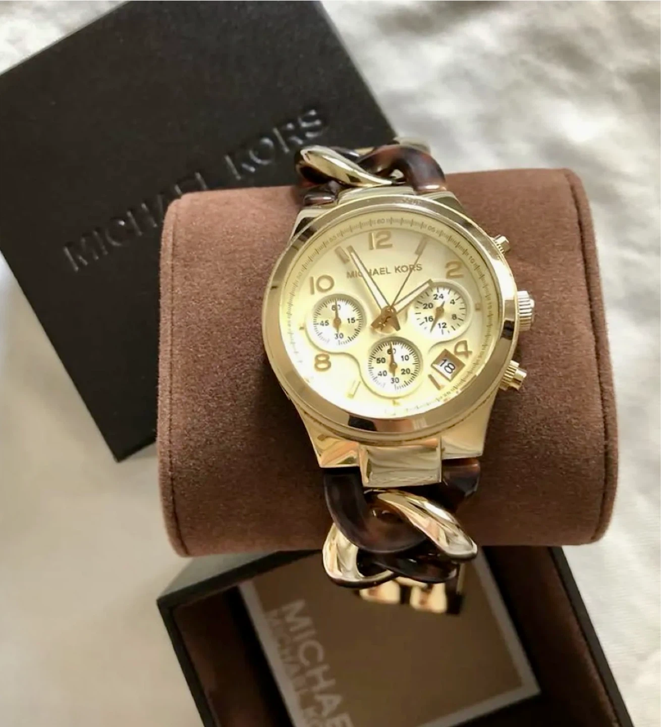 Michael Kors Gold & Tortoiseshell Chronograph Watch - photo 3