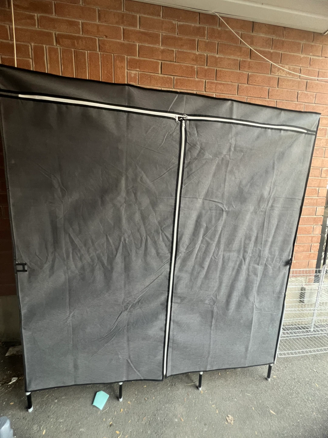 Grey Fabric Wardrobe Storage Closet