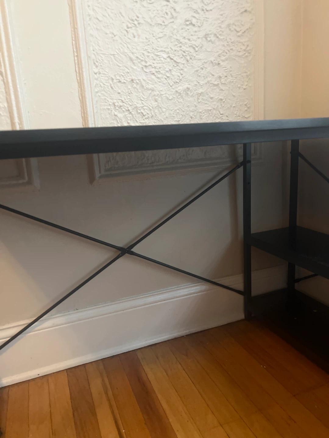 Black Metal Frame Desk with Shelving & Office Chair - photo 4
