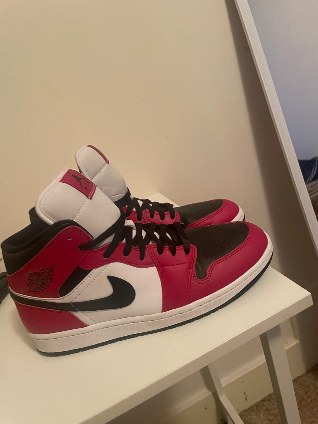 Jordan 1 Mid Red/Black/White Sneakers