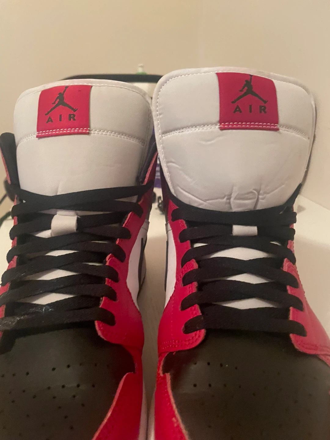 Jordan 1 Mid Red/Black/White Sneakers - photo 2
