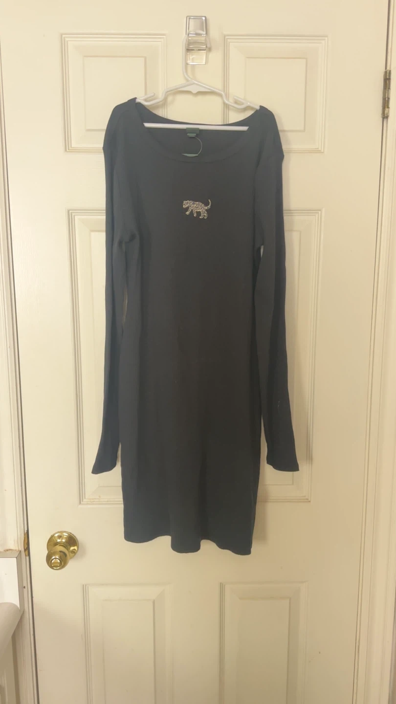 Wild Fable Black Long Sleeve Mini Dress
