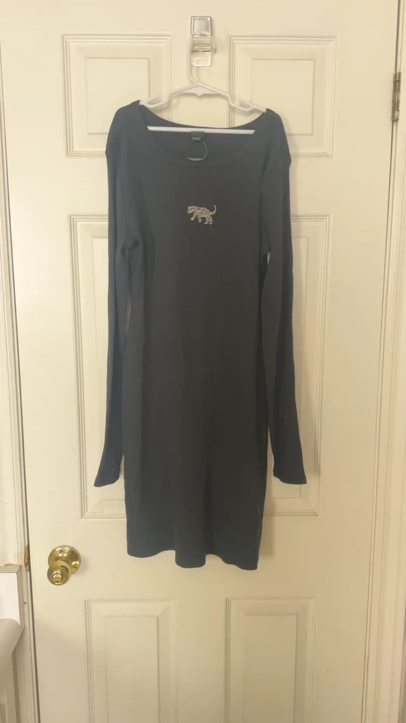 Wild Fable Black Long Sleeve Mini Dress