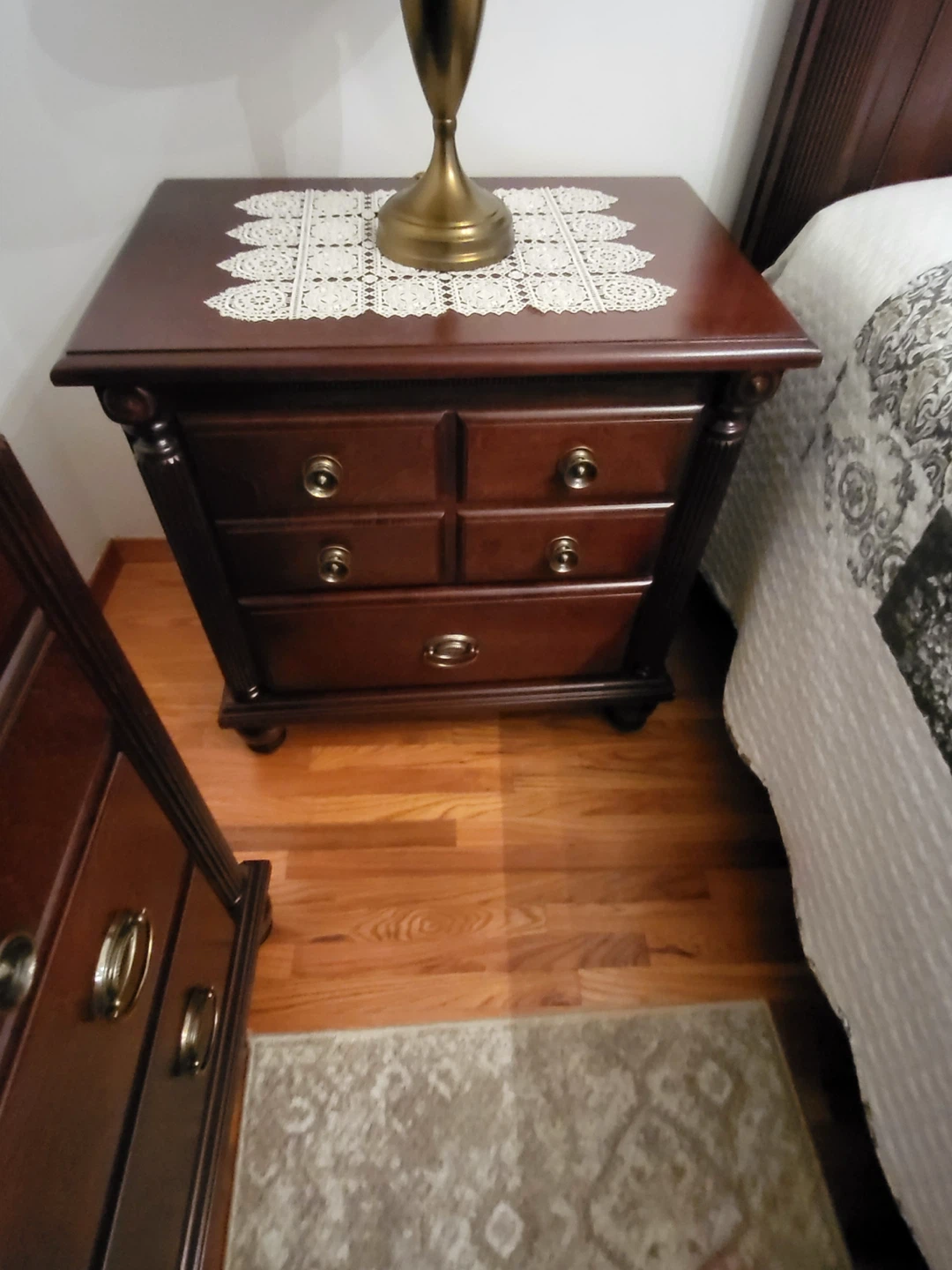 Dark Wood Bedroom Set with Dresser, Mirror, and Bed Frame - photo 3