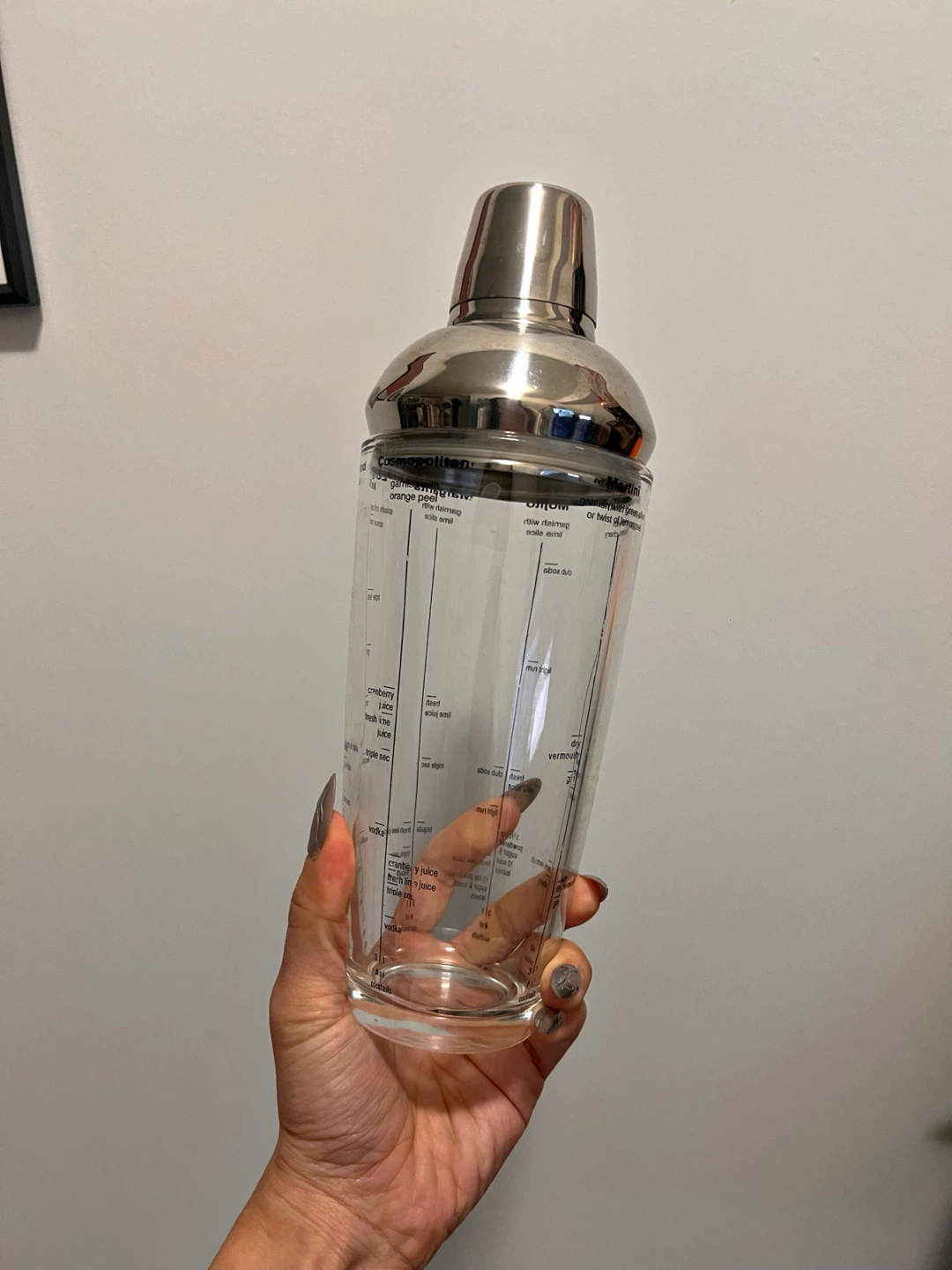 Cocktail Shaker with Recipes On Side