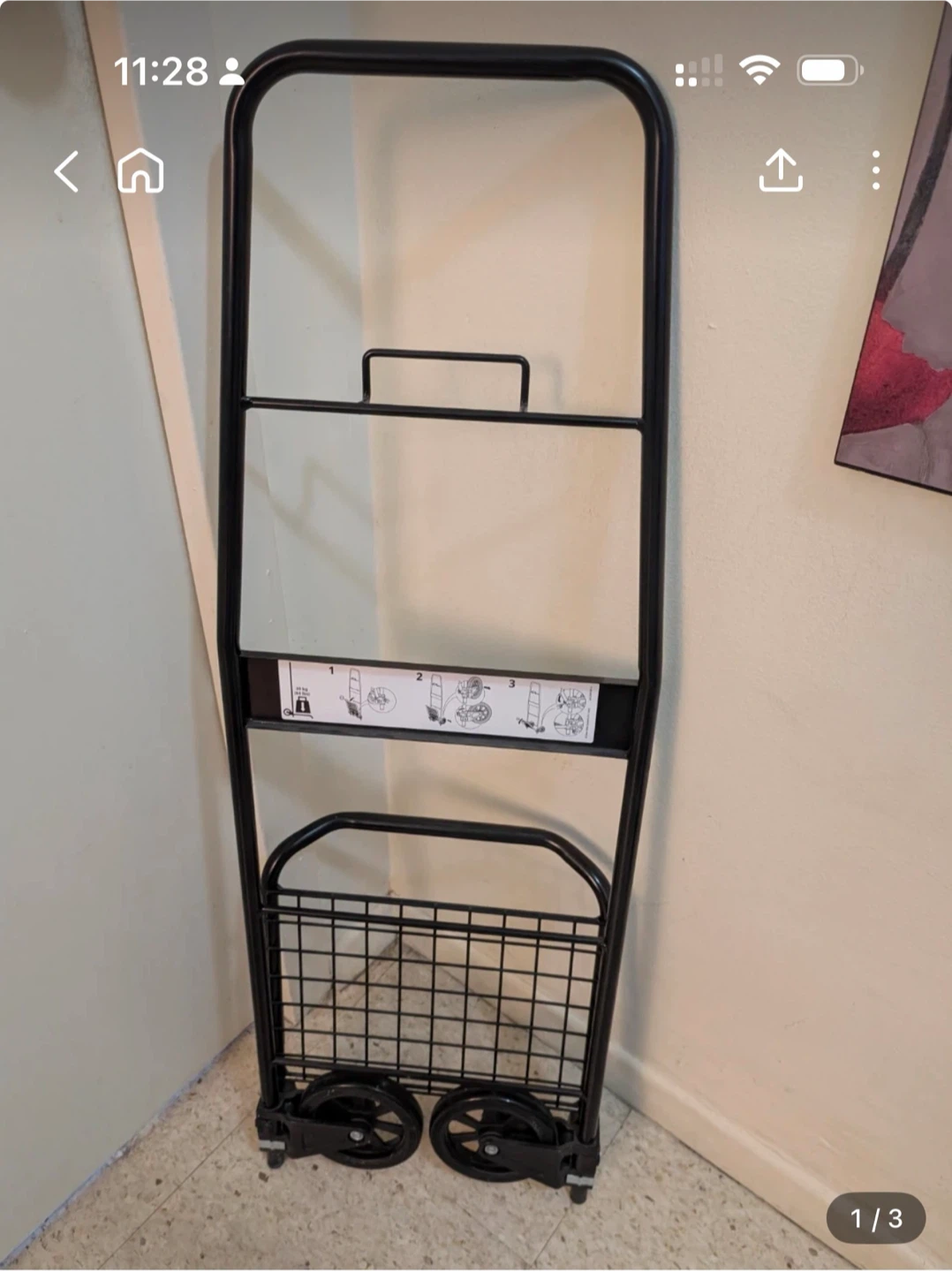 Black Folding Shopping Cart