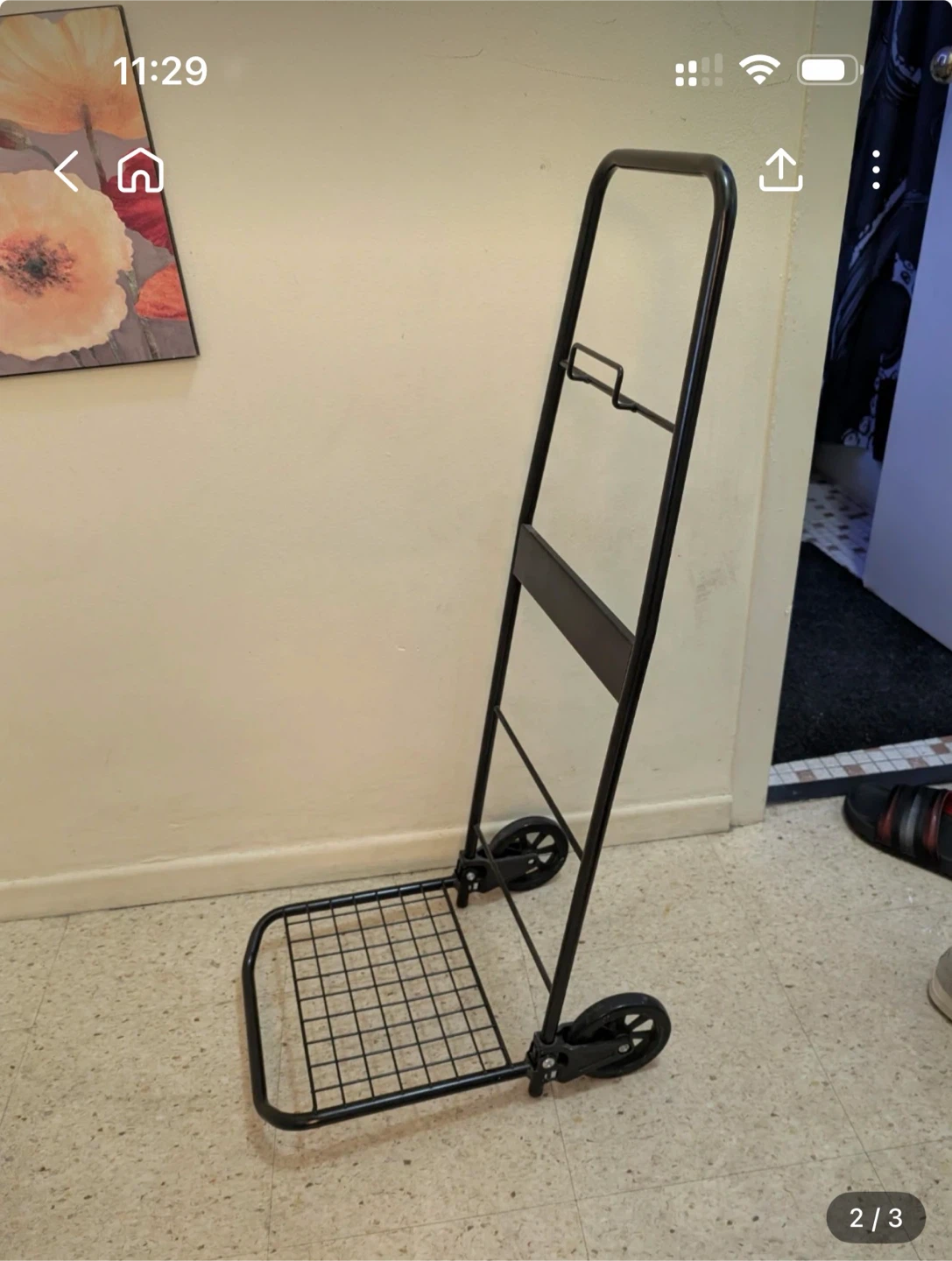 Black Folding Shopping Cart - photo 2