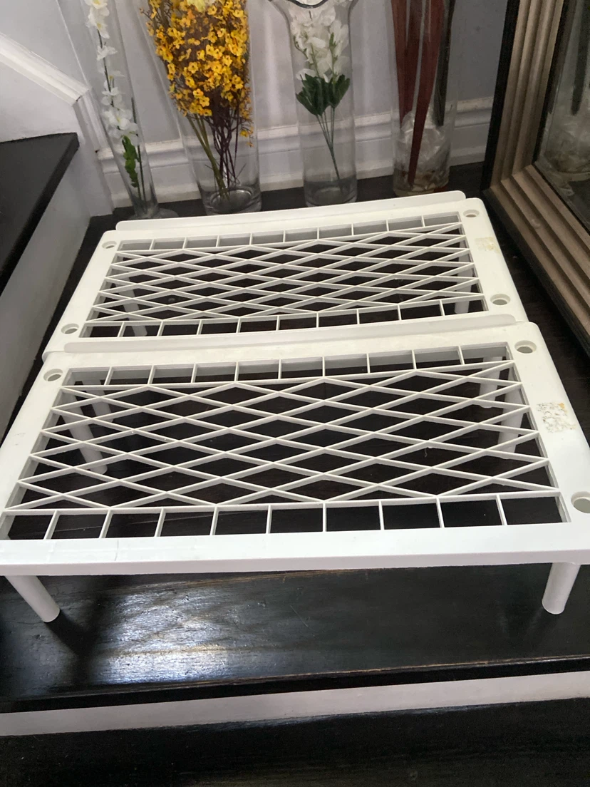 White 2-Tier Stackable Storage Shelf - photo 2
