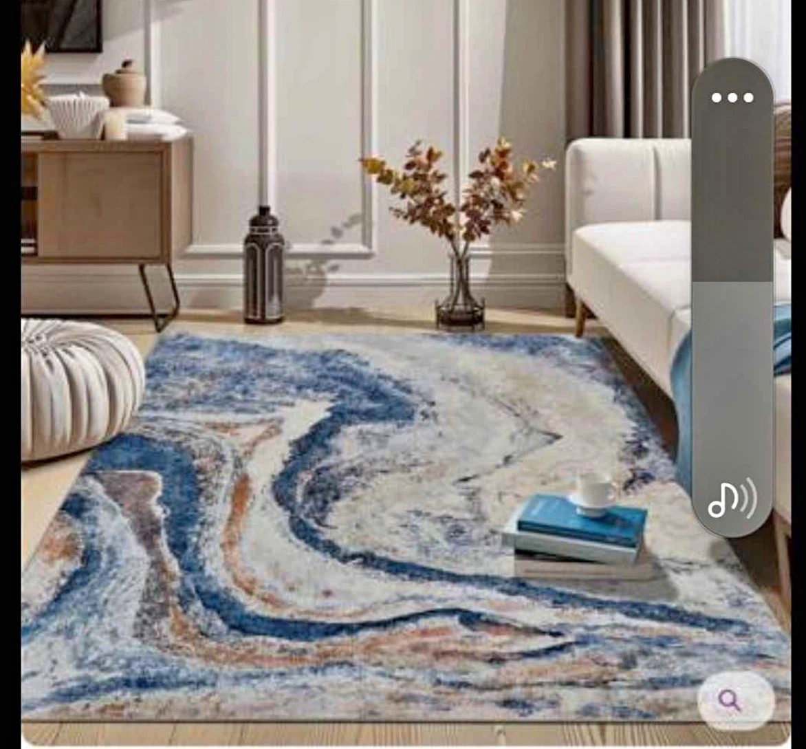 Blue Swirl Area Rug 8x10 ft