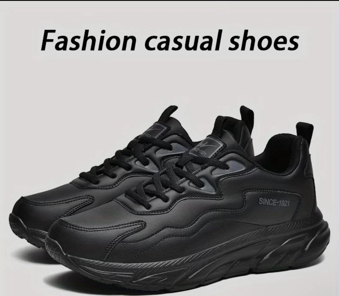 Men's Fashion Casual Shoes - Black - Size 9.5 - photo 3