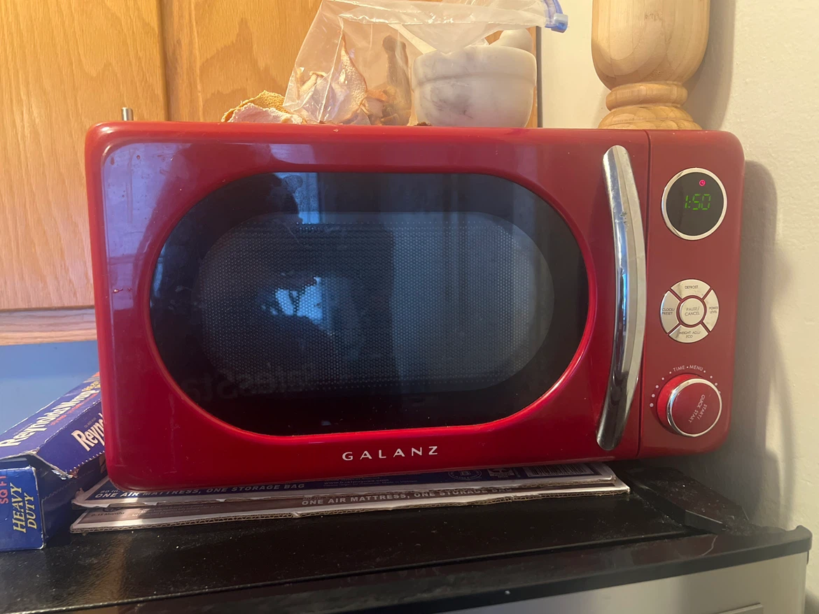 Red Galanz Retro Microwave