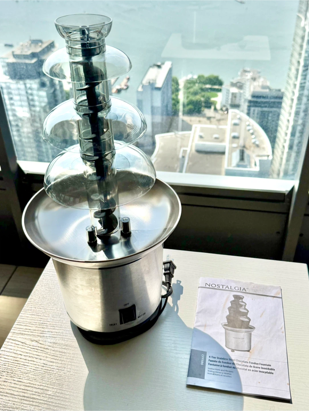 Nostalgia 4-Tier Stainless Steel Chocolate Fondue Fountain