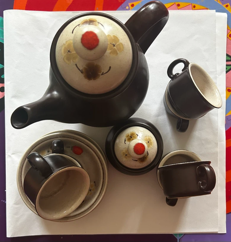 Vintage Collectable Ceramic Coffee Set- Ancers. 12 Pieces. 1970s