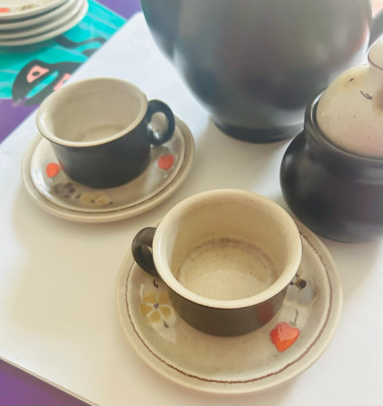 Vintage Collectable Ceramic Coffee Set- Ancers. 12 Pieces. 1970s - photo 2