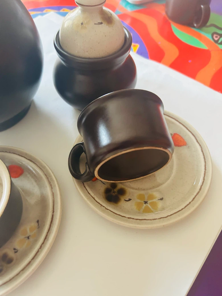 Vintage Collectable Ceramic Coffee Set- Ancers. 12 Pieces. 1970s - photo 3