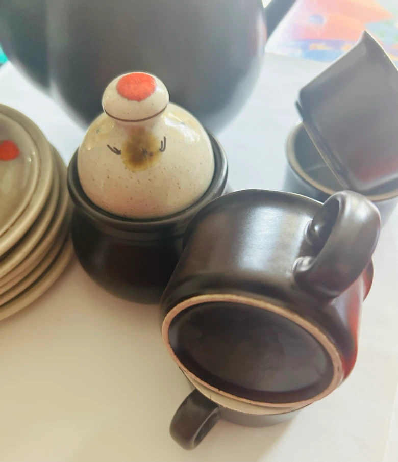 Vintage Collectable Ceramic Coffee Set- Ancers. 12 Pieces. 1970s - photo 4