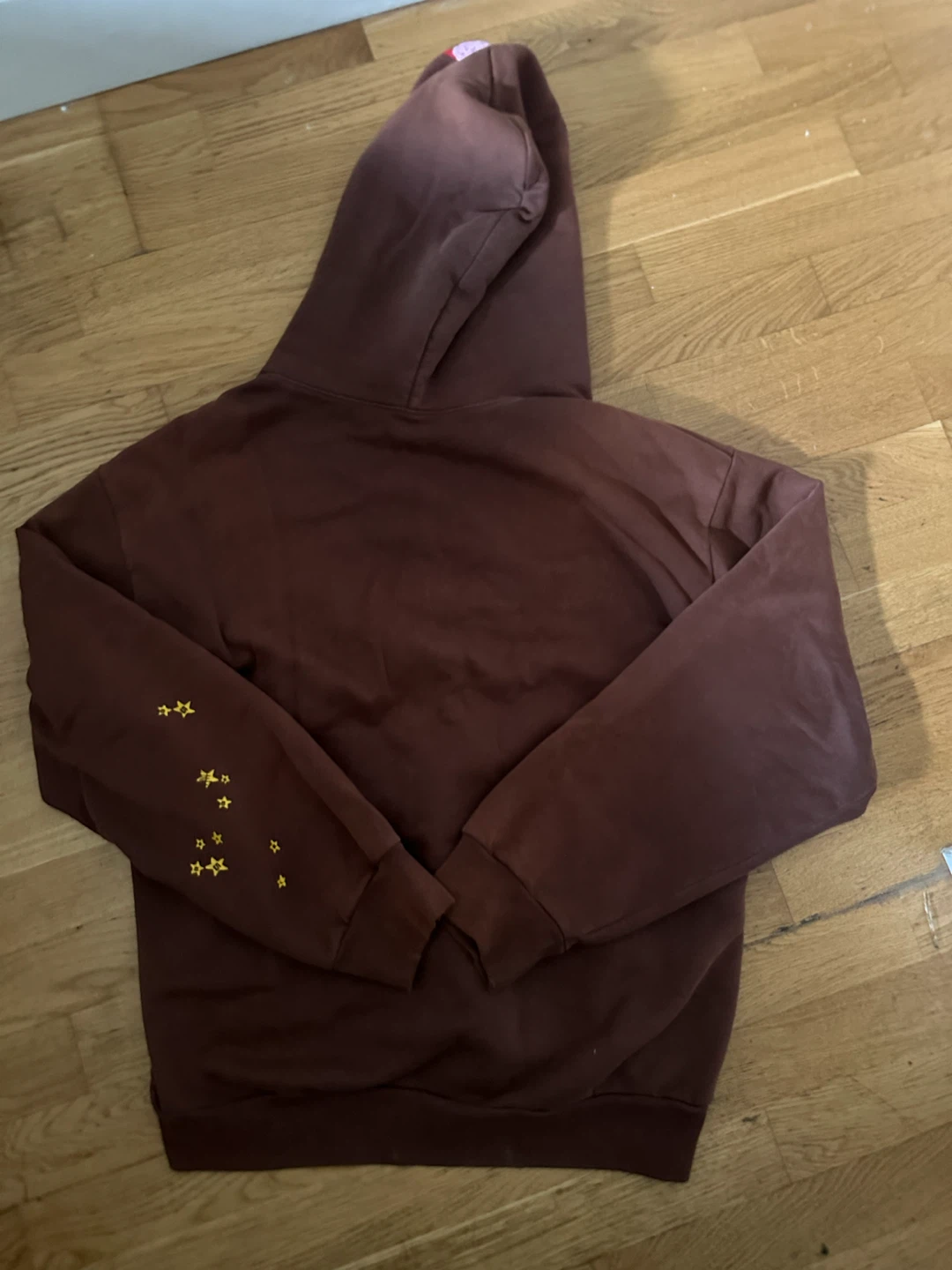 Brown Graphic Hoodie with Spiderweb and Stars - Medium - photo 2