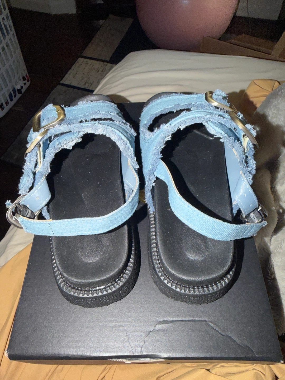 Blue Denim Sandals Size 36 - photo 3