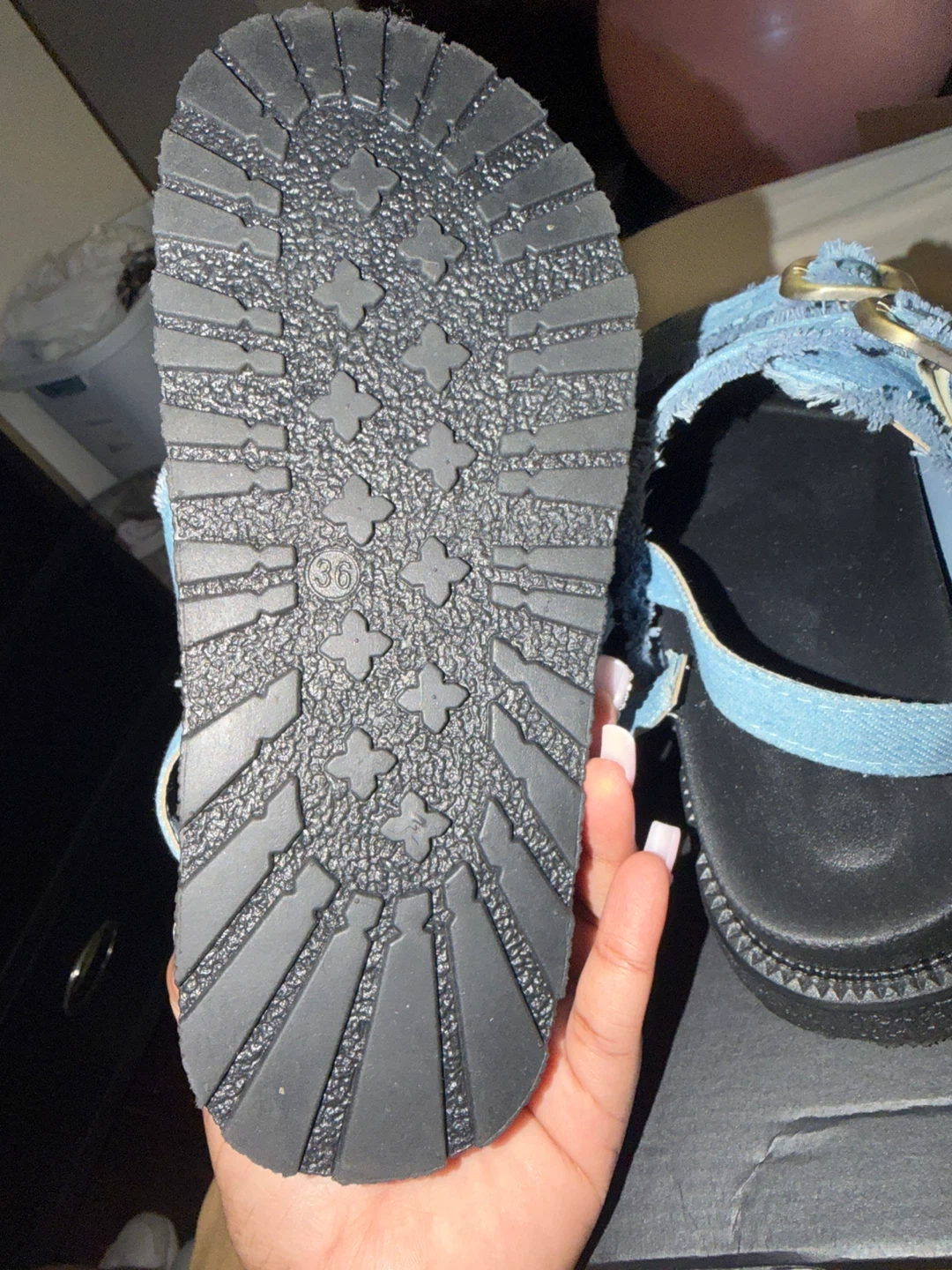 Blue Denim Sandals Size 36 - photo 4