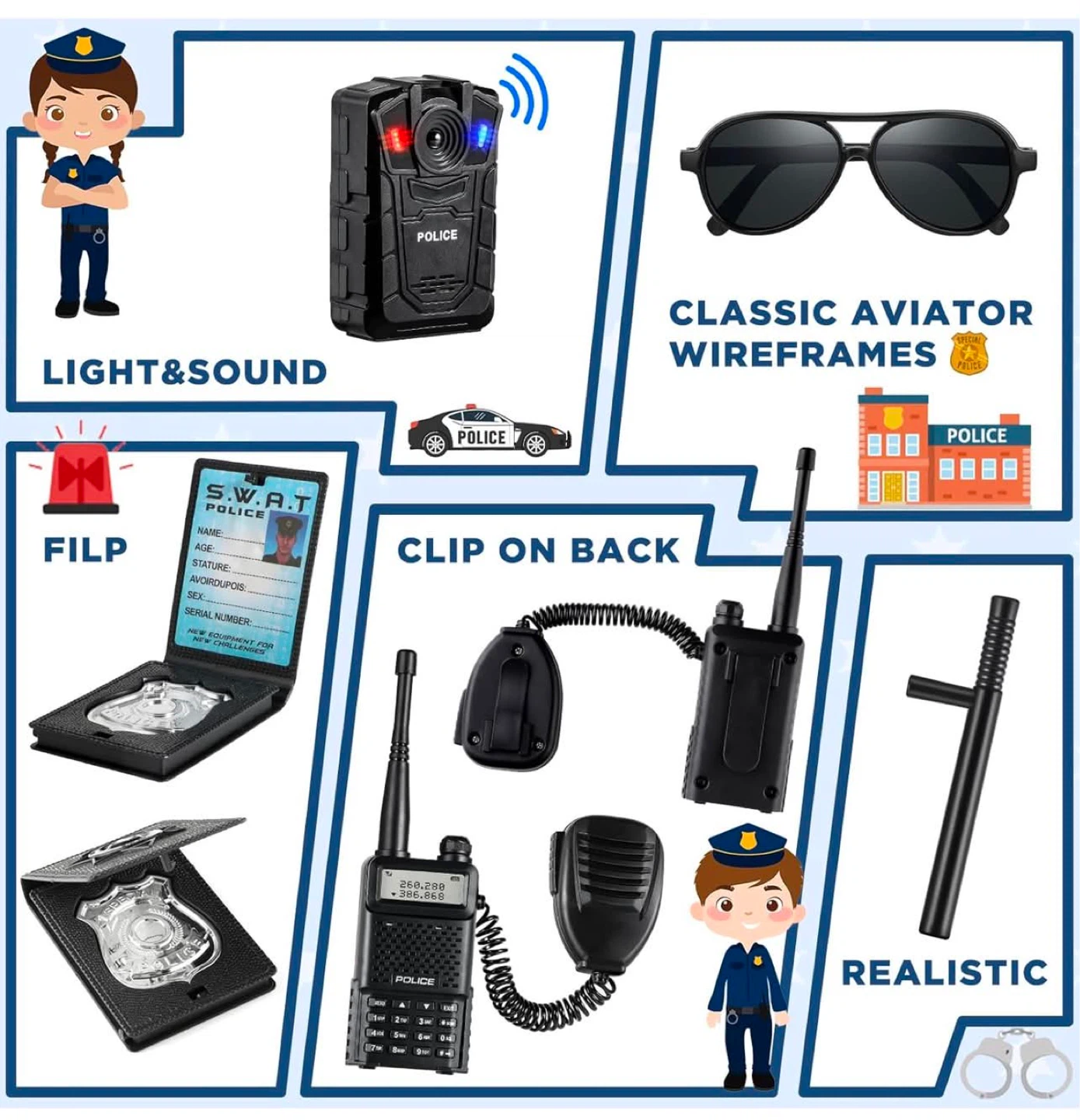 Skirfy Police Officer Costume for Kids - photo 3