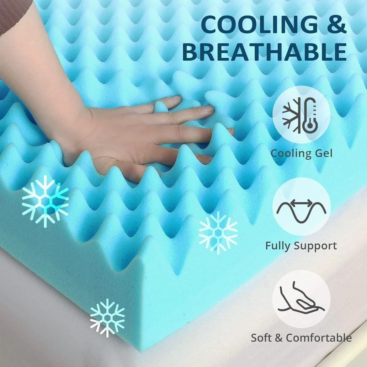 Twin size Cooling Gel Memory Foam Mattress Topper - photo 2