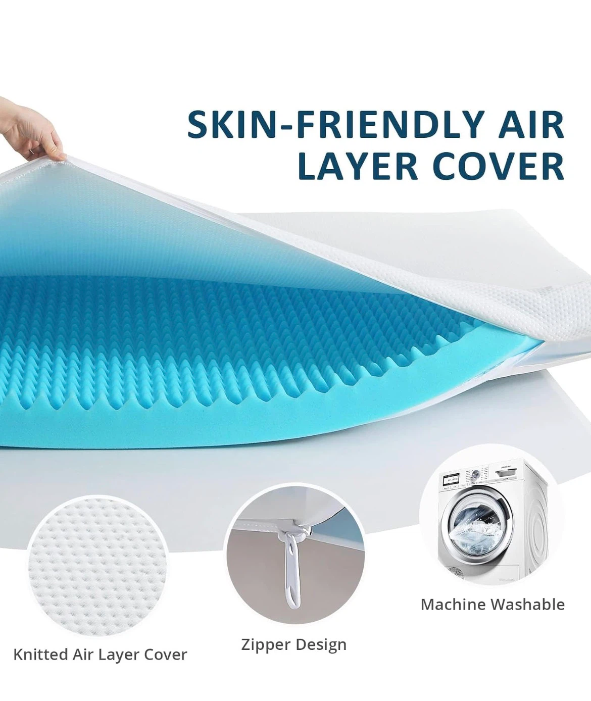 Twin size Cooling Gel Memory Foam Mattress Topper - photo 3