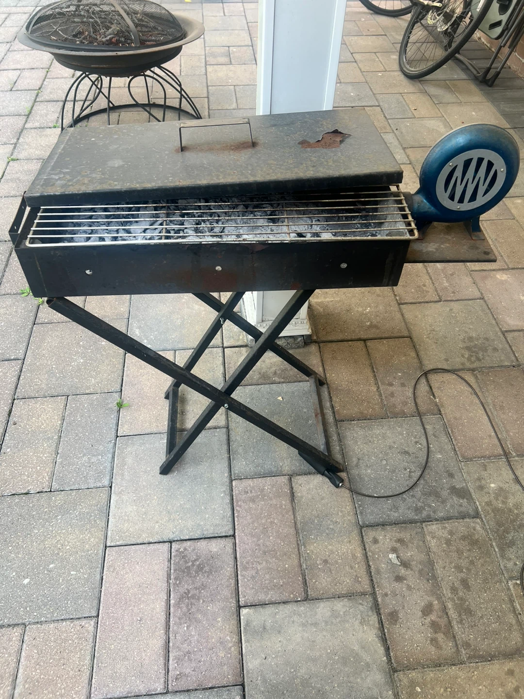 Portable BBQ Grill with Electric Blower